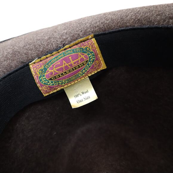 Scala Mens Wool Felt Outback Hat One Size Brown Leather Tie Fedora Winter Fall - Picture 5 of 7